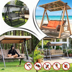 6.7x6.7x4.1ft outdoor mosquito netting for swing/patio, three-person large, side view
