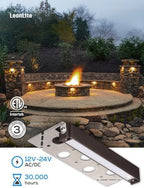 leonlite 4-pack 7 inch led hardscape lighting, 3w/4w/5w showing dimensions