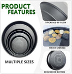 9 Pack Black Plant Pot Saucers, 8 10 12 Inch Heavy Duty PP Trays | Plant Watering Trays for Indoor & Outdoor Flower Pots