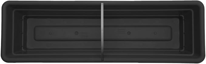 Bloem Dura Cotta 18" Black Resin Rectangle Window Box Planter with Saucer Tray for Indoor and Outdoor Gardening