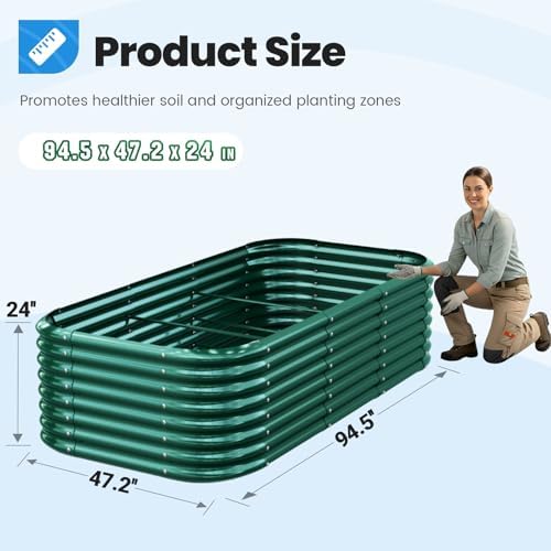 quictent galvanized oval raised garden bed kit, 8x4x2, package contents