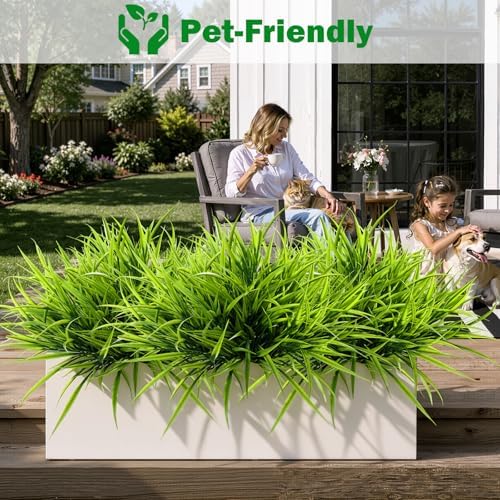 uieke 28 bundles artificial outdoor plants uv resistant showing dimensions