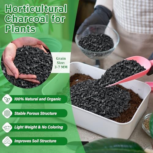 legigo 10qt horticultural charcoal- natural biochar soil amendment shown in use