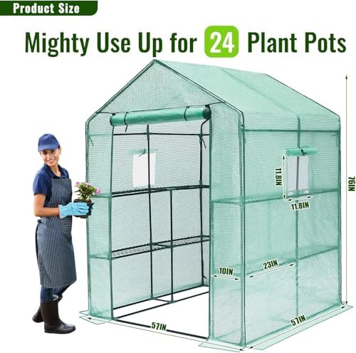 greengro greenhouse, 57 × 57 × 76" portable, package contents