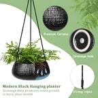 hanging planter for indoor plant 8 in, ceramic, close-up detail