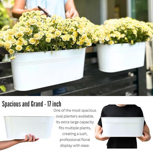lalagreen large rail planter (17 in, 4 pack), front angle view