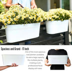 lalagreen large rail planter (17 in, 4 pack), front angle view