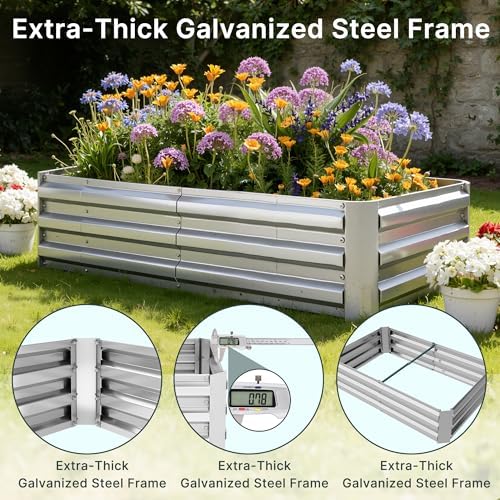 miory raised garden bed with pe cover, 4x2.5x1, view 9
