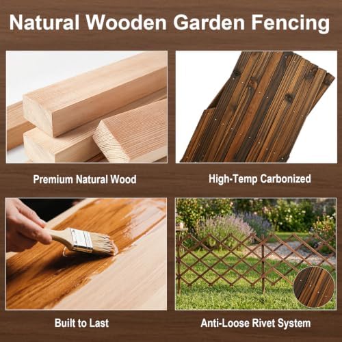 avalution decorative garden fence outdoor,total 12in(h) x 11.6, close-up detail