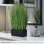 torre & tagus 18" artificial onion grass in on a desk or shelf