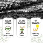 40% sunblock shade cloth with grommets - garden, close-up detail