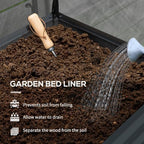 outsunny raised garden bed with cover and storage showing dimensions
