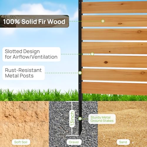 wood privacy fence screen outdoor privacy panels ac showing dimensions