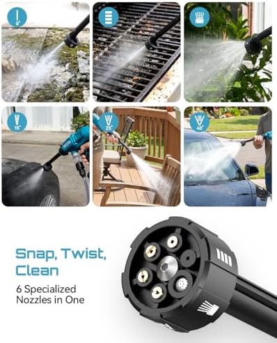 seesii cordless pressure washer 1500psi, portable power washer showing dimensions