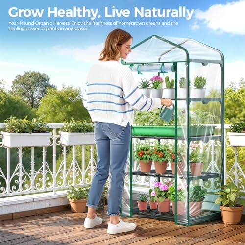 mini greenhouse for outdoors indoor: 27 x 19, front angle view