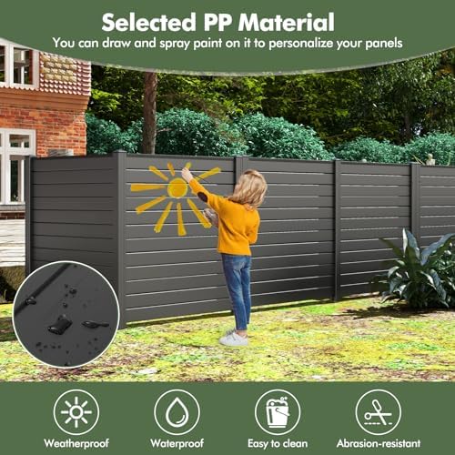 giantex no-dig air conditioner fence, 2 panels, 48''w, close-up detail