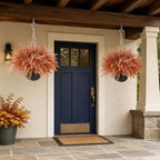 2 set artificial fall ferns hanging plants for, front angle view