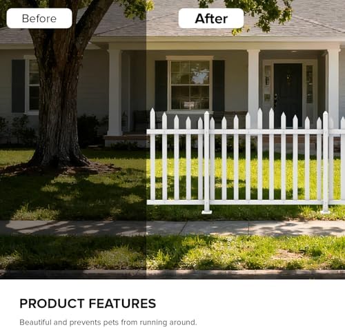 3 sets vinyl picket fence panels white 84''wx36''h, package contents