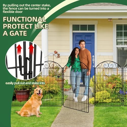 colrasn 10 panels no dig decorative garden dog, side view