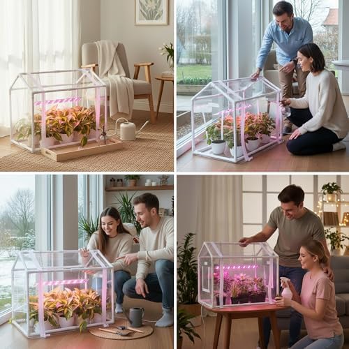 meonum mini greenhouse for indoor outdoor, portable green, close-up detail
