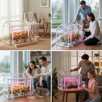 meonum mini greenhouse for indoor outdoor, portable green, close-up detail