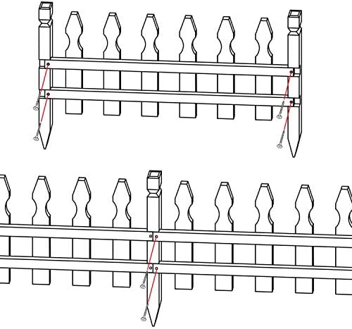 yaheetech 532.5in wooden picket fence panels for garden, front angle view