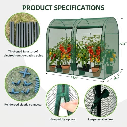 crop cages for garden plant: 8.2x4.1x6ft shade cloth, side view