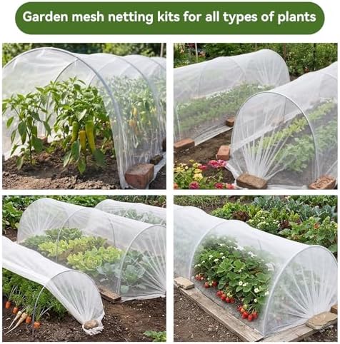 garden netting kit for raised beds, 10x50ft ultra, package contents
