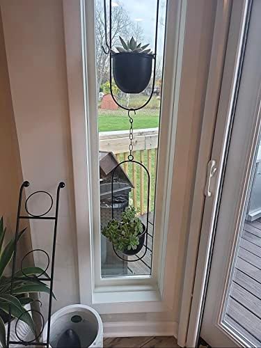 shineloha 2 pack hanging planter with 5.5" pot showing dimensions