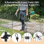 getlay tall garden animal barrier fence with gate,40, side view