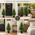 thkful 2 pack artificial boxwood topiary trees with, view 9