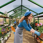greenhouse, 6x8 ft greenhouse for outdoors, walk-in green, close-up detail