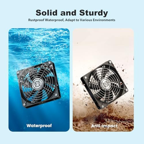 5.5" solar chicken coop fan 3 kit, 30w, close-up detail