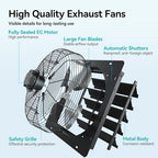 addlon 16" shutter exhaust fan, remote 8-speed 60w, package contents