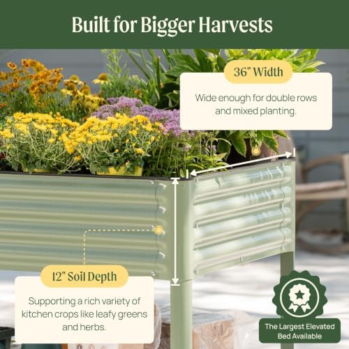 rolling elevated raised garden beds, 3' x 8', front angle view