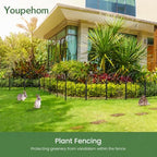 decorative garden fence,20ftx15.66 h,rustproof no dig fence, 19 showing dimensions