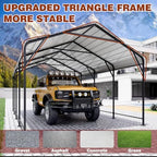 leveleve 12x20 ft heavy-duty metal carport, galvanized steel showing dimensions