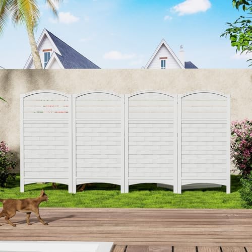 mrosaa outdoor fence privacy panels,resin privacy fence panels, front angle view