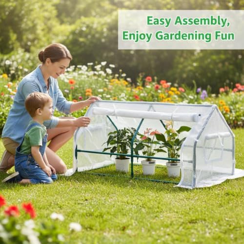 solayis mini greenhouse kit, 47.2" l x 23.6", close-up detail