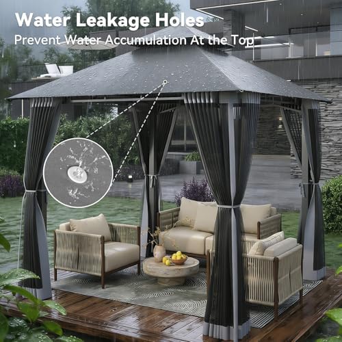 aoxun 8'x8' gazebo with double roof & mosquito, package contents