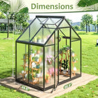 airwire 4x6 ft walk-in polycarbonate greenhouse for outdoor on a desk or shelf