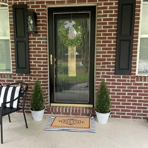 aveyas 3ft artificial cedar topiary trees for outdoor, side view