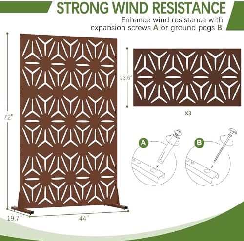 cofar metal privacy screen outdoor 72" h×44" w shown in use