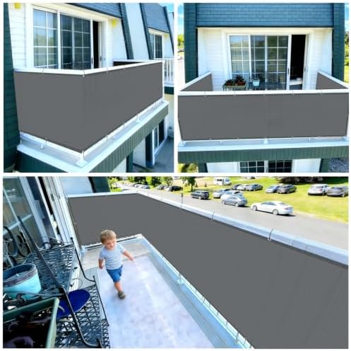 coolboys 3'x9' dark grey balcony privacy screen fence, package contents