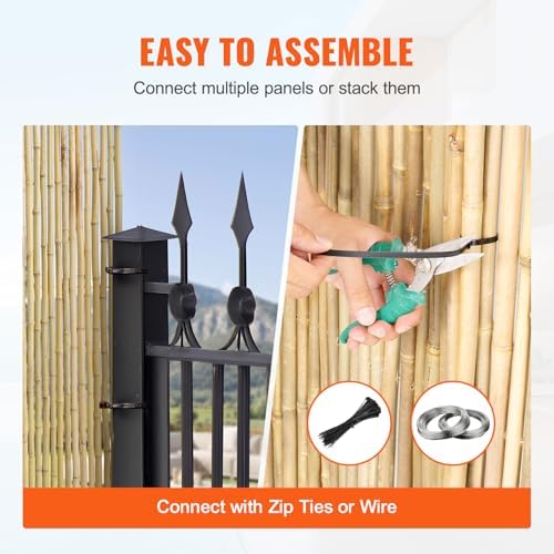 vevor natural rolled bamboo fence, eco-friendly privacy screen, package contents