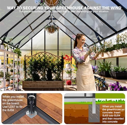 12x10x10 ft extra large greenhouse for outdoors, heavy, close-up detail
