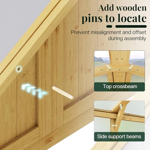 jocisland 10 x 18-ft wooden greenhouse, view 9