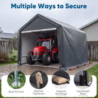 quictent 8x10ft carport shelter storage shed with roll-up, view 9
