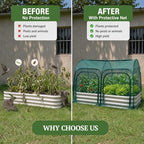 porayhut all-in-one raised garden bed and crop cage, side view