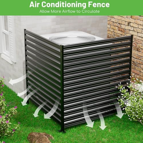 no-dig metal privacy fence screen, 60" h ×, side view